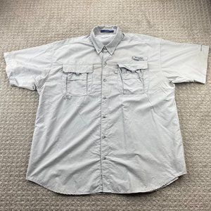 Columbia PFG Bahama OMNI-SHADE Shirt Men Extra Large XL Gray Button Down Outdoor